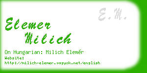 elemer milich business card